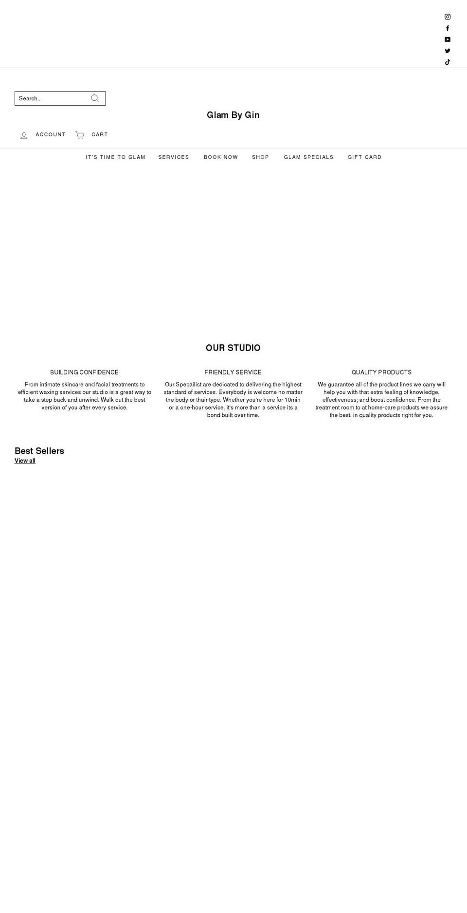 glambygin.com shopify website screenshot