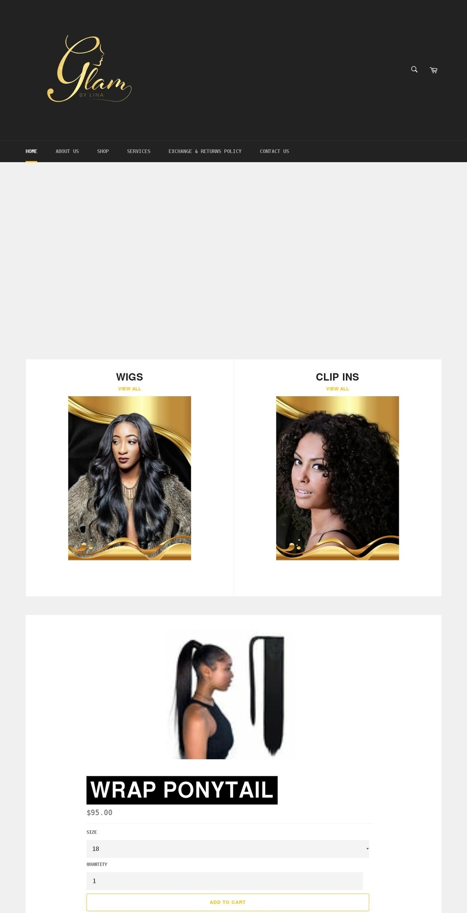 glambylina.com shopify website screenshot