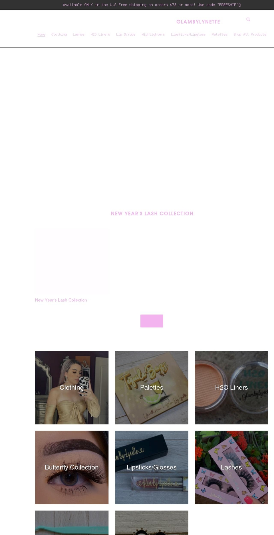 glambylynette.com shopify website screenshot