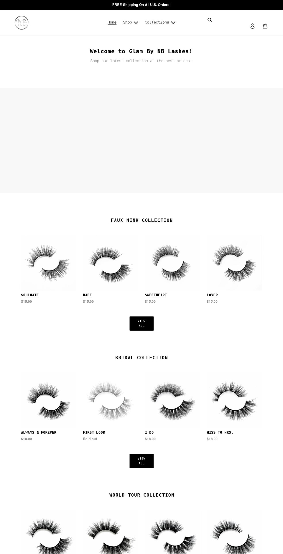 glambynblashes.com shopify website screenshot