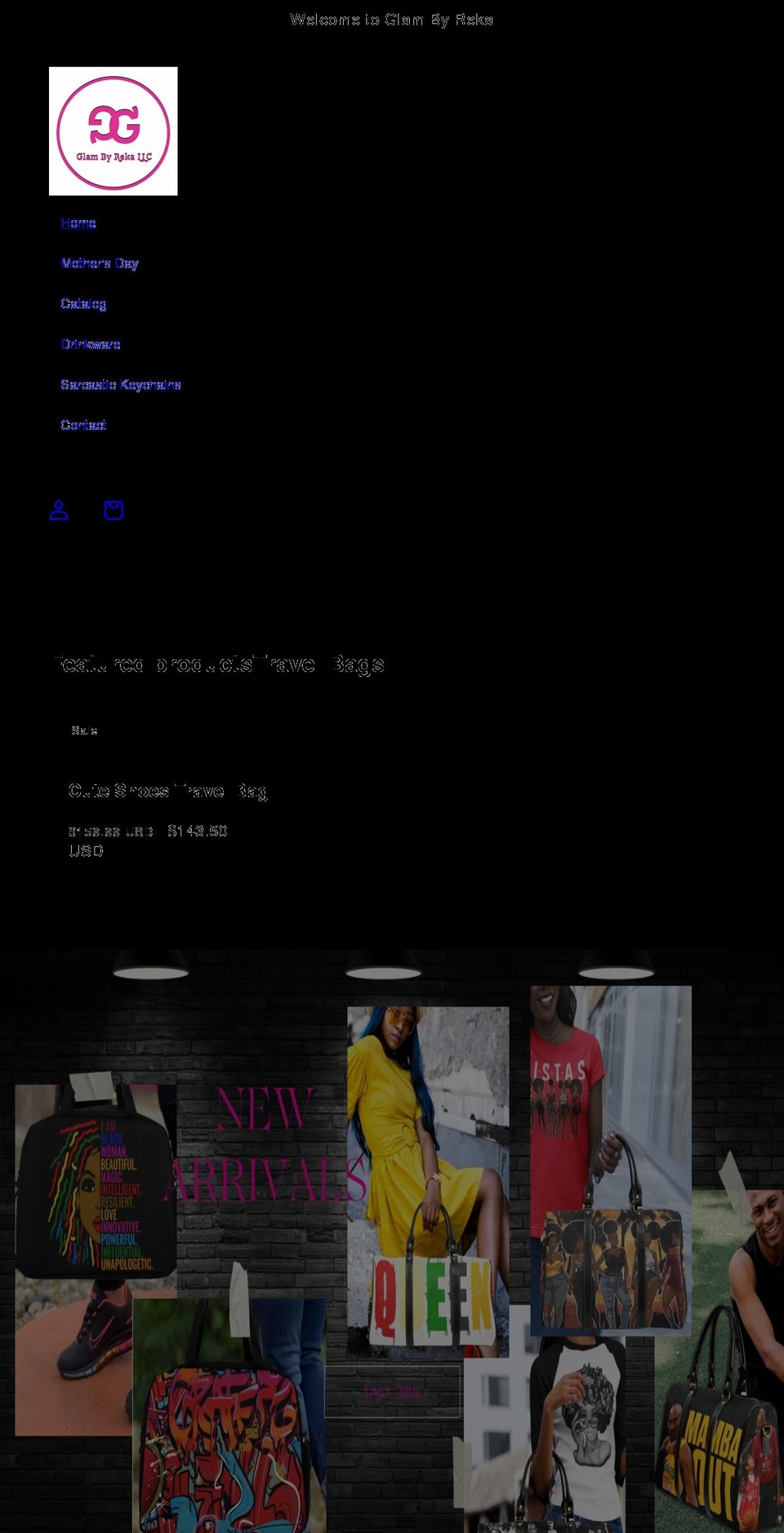 glambyreka.com shopify website screenshot