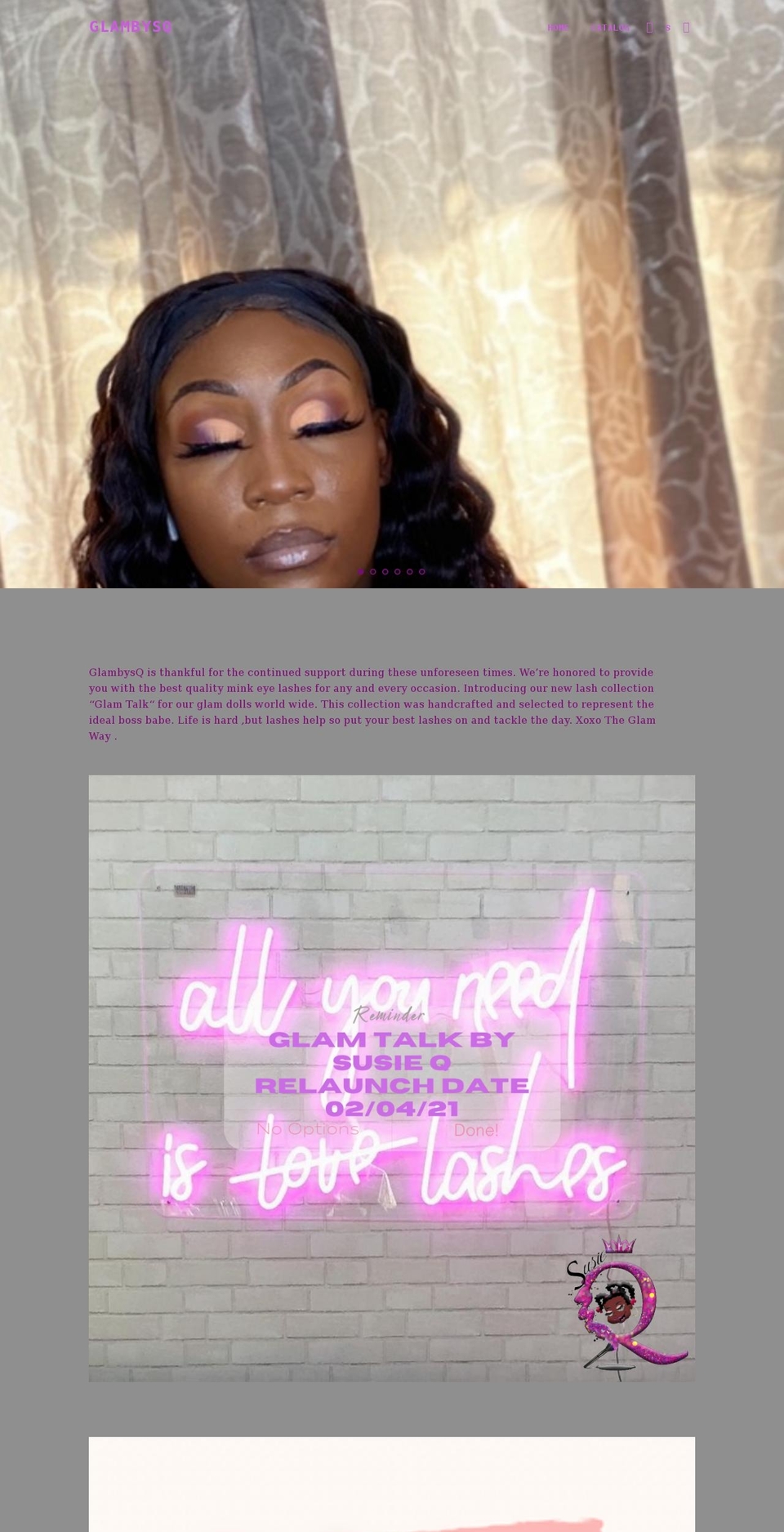 glambysq.com shopify website screenshot