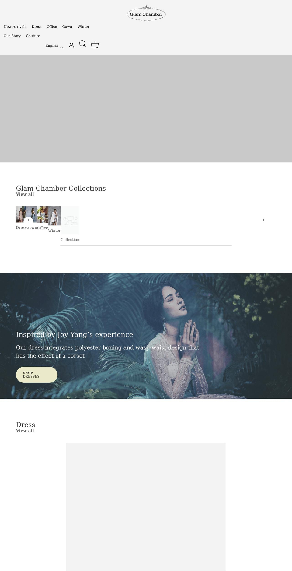 glamchamber.com shopify website screenshot