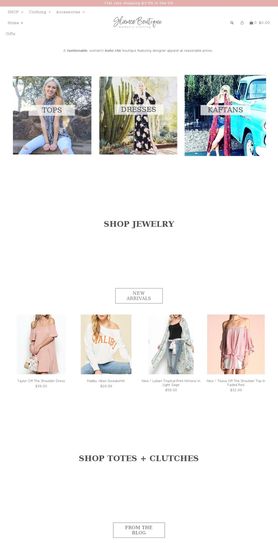 glamcoboutique.com — Shopify storefront screenshot