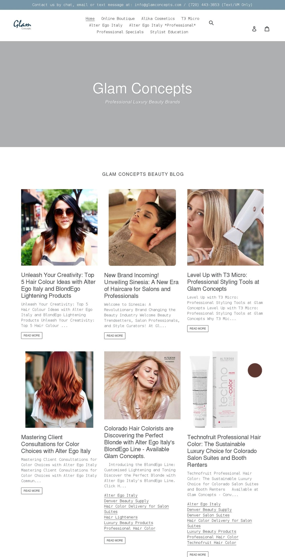 glamconcepts.com shopify website screenshot
