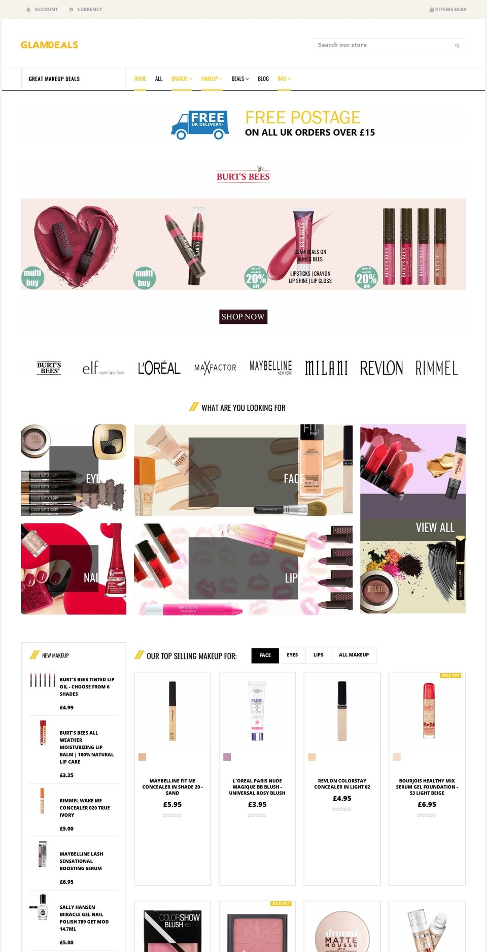 glamdeals.co.uk shopify website screenshot