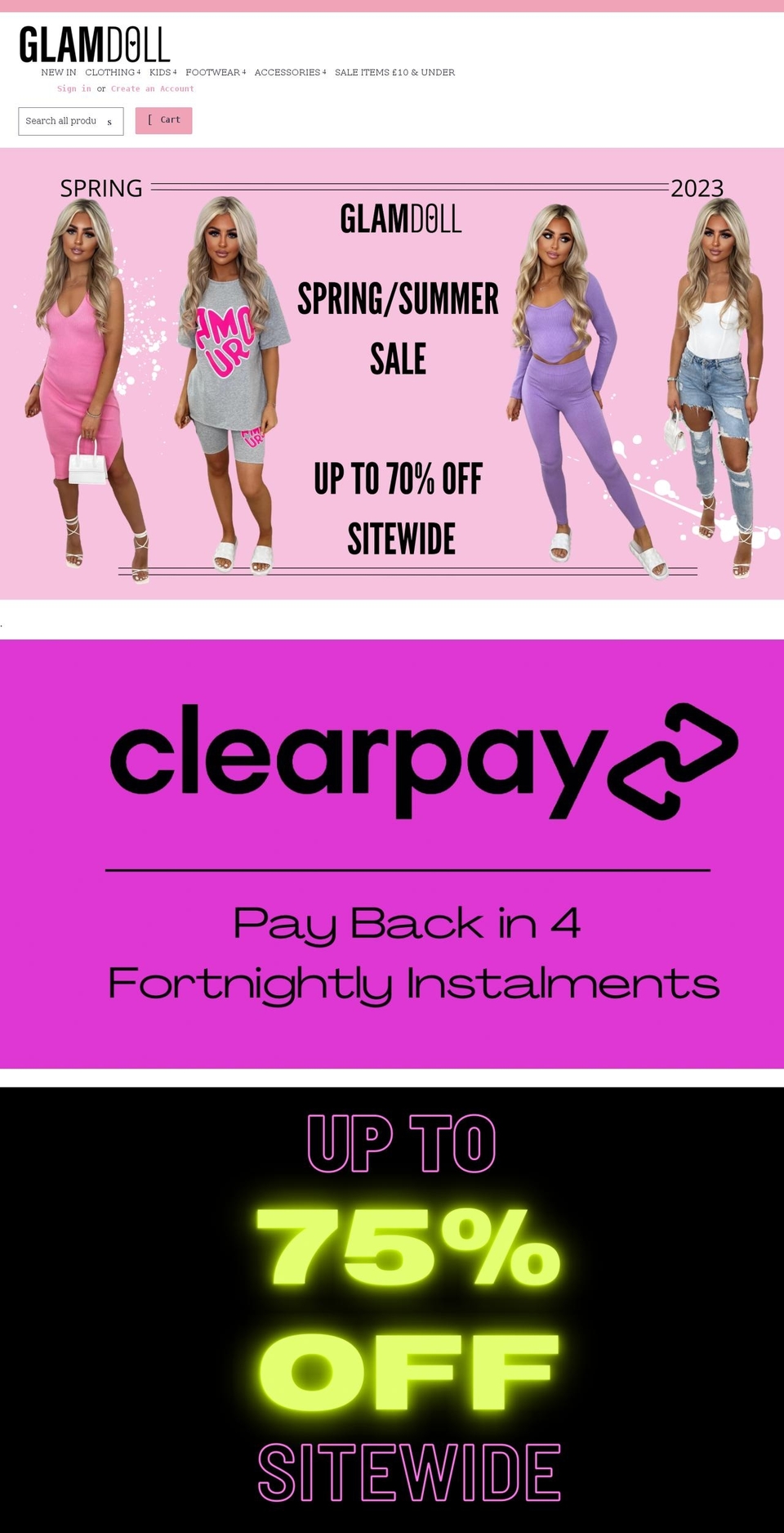 glamdollfashion.net shopify website screenshot