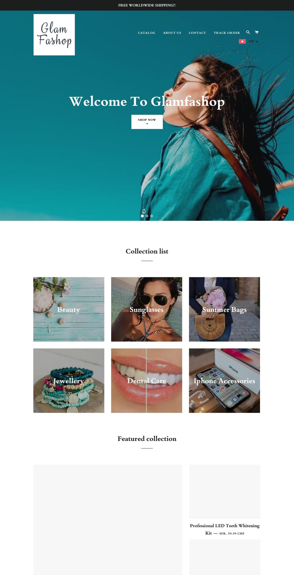 glamfashop.com — Shopify storefront screenshot