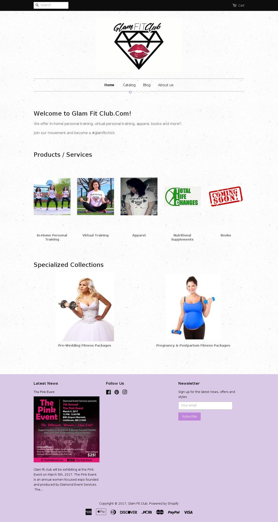glamfitclub.com shopify website screenshot