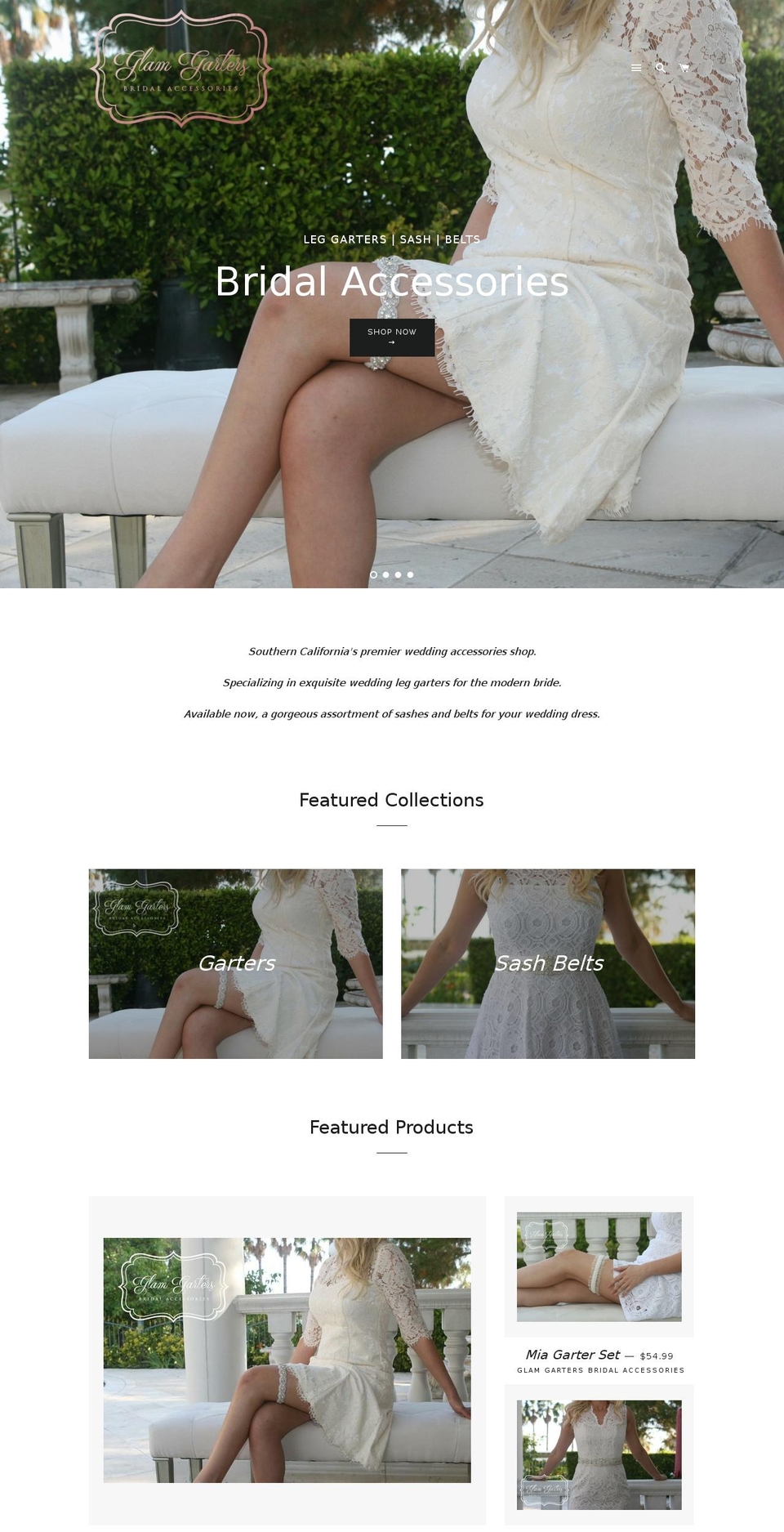 glamgarters.com shopify website screenshot