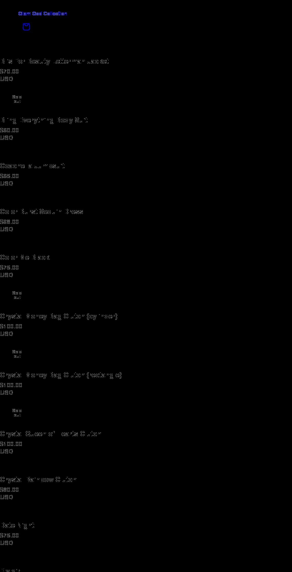 glamgodcollection.com shopify website screenshot