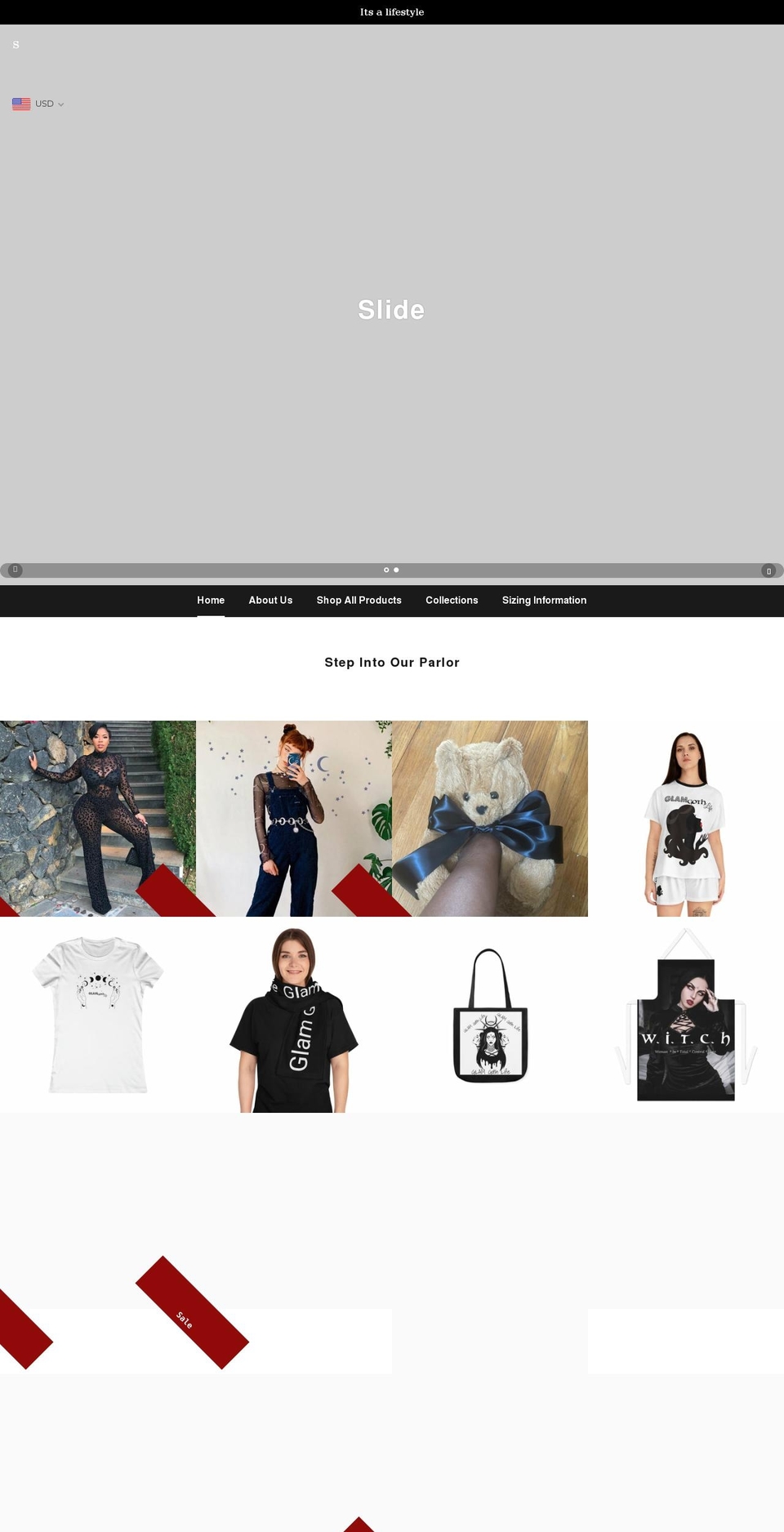 glamgothlife.com shopify website screenshot