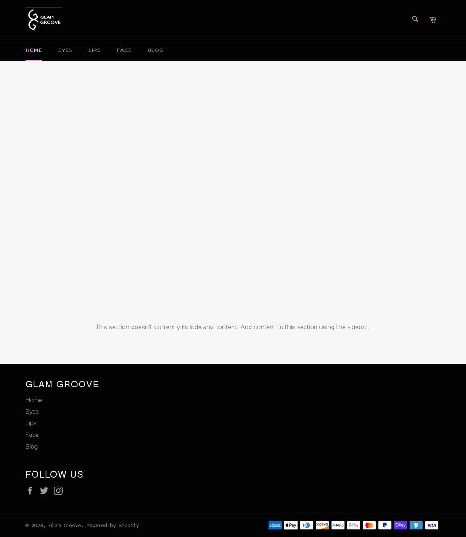 glamgroove.com shopify website screenshot