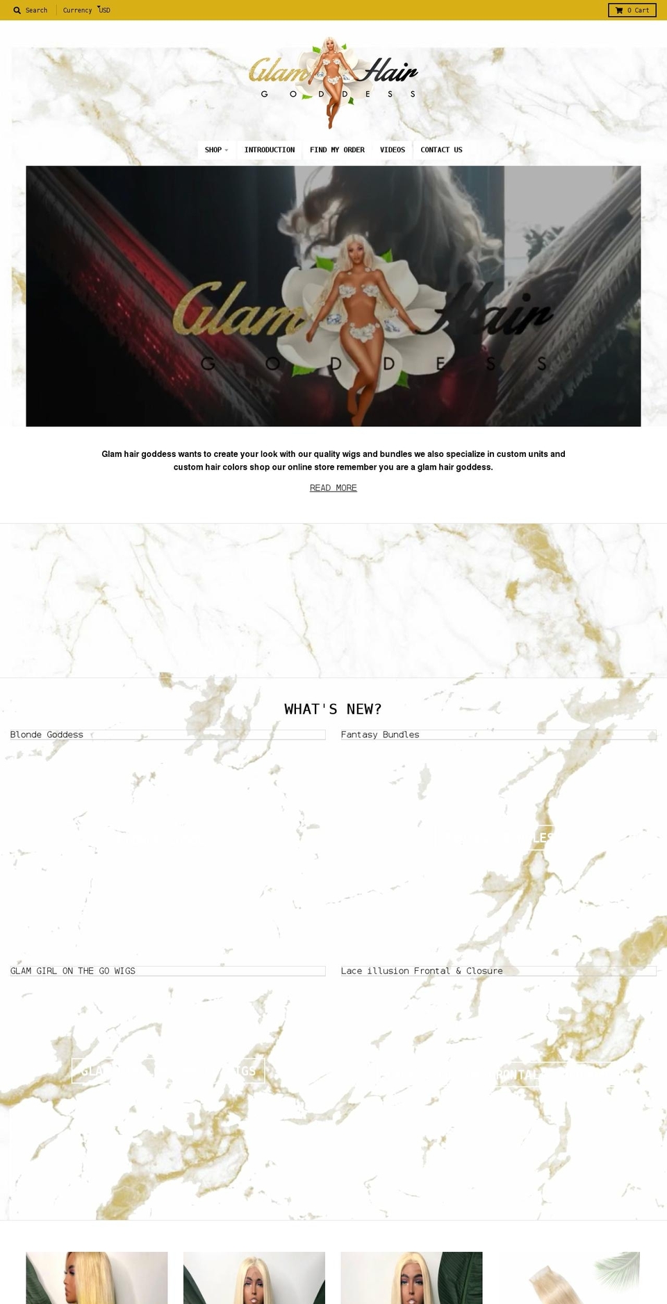 glamhairgoddess.com shopify website screenshot