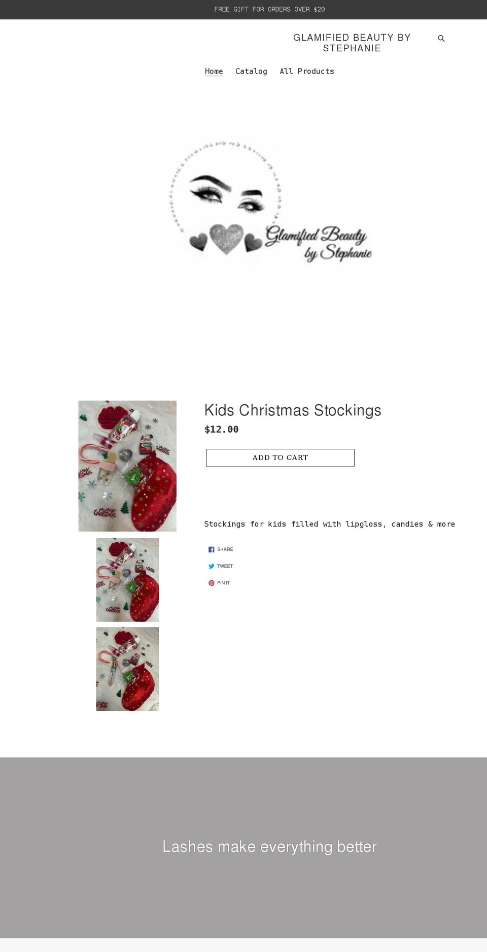 glamifiedbeautybystephanie.com shopify website screenshot