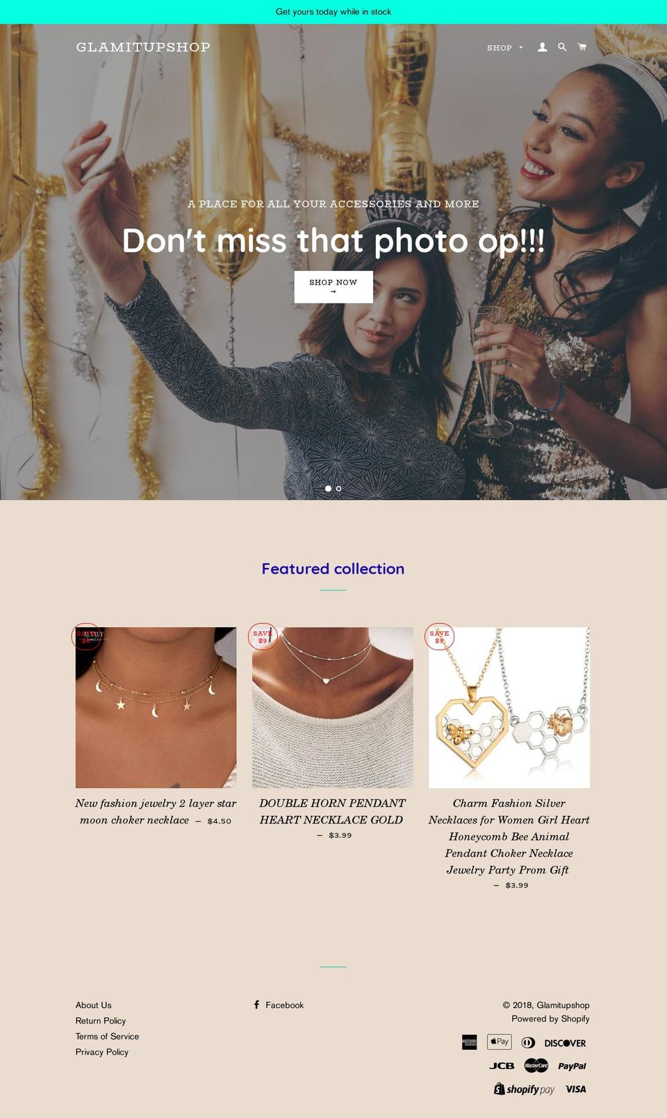 glamitupshop.com — Shopify storefront screenshot