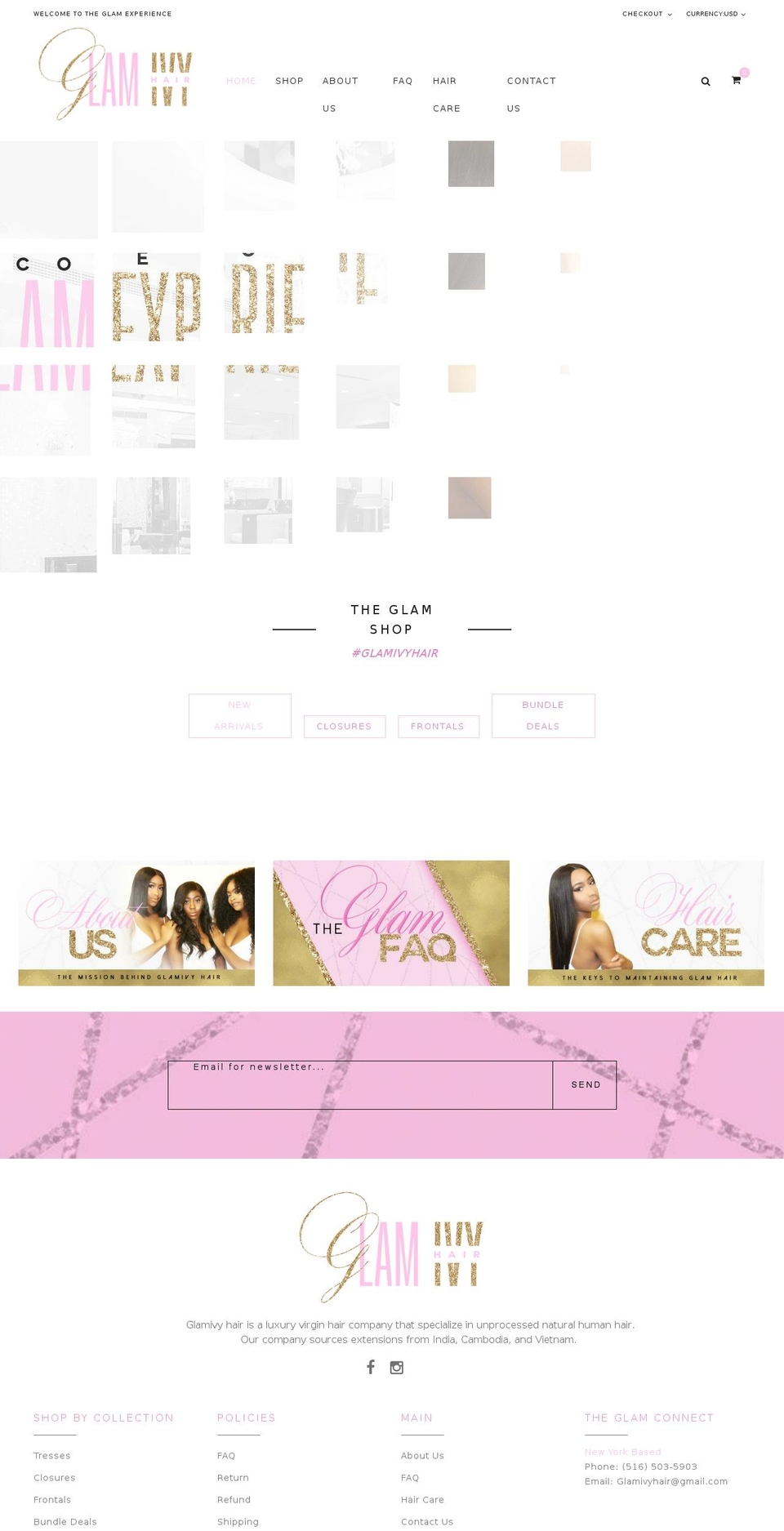 bazien-layout-1 Shopify theme site example glamivyhair.com