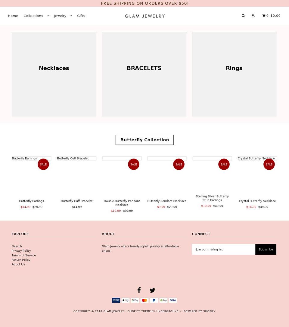 glamjewelryshop.com — Shopify storefront screenshot
