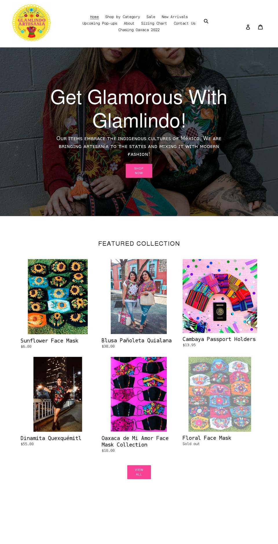 glamlindo.com shopify website screenshot