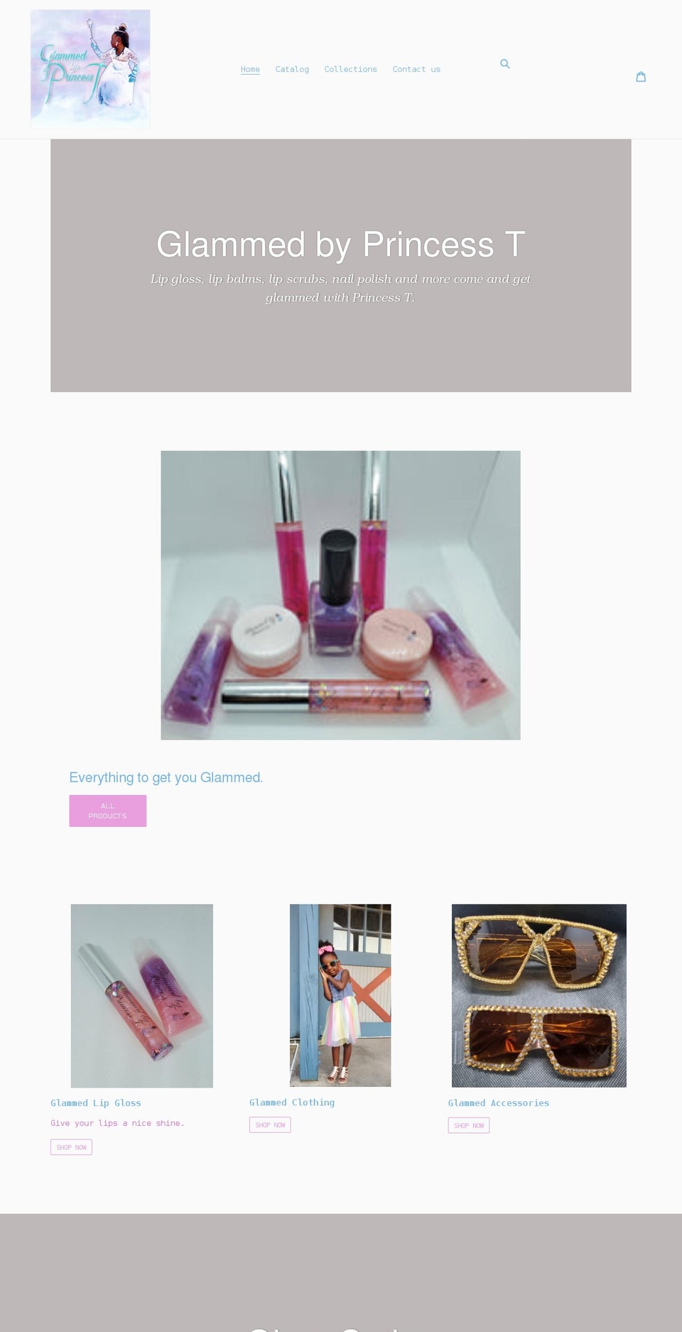 glammedbyprincesst.com shopify website screenshot