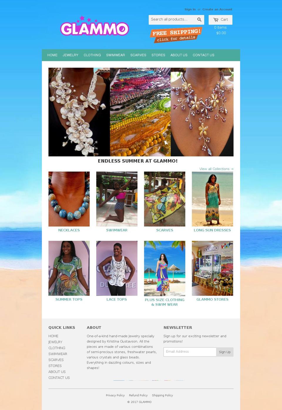 glammo.com shopify website screenshot