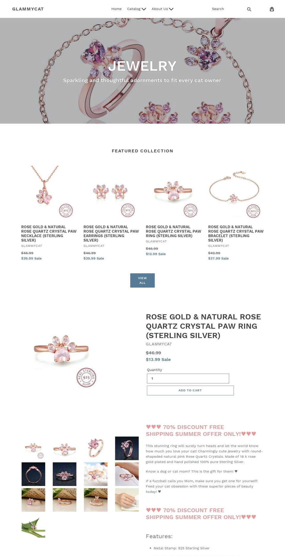glammycat.com — Shopify storefront screenshot