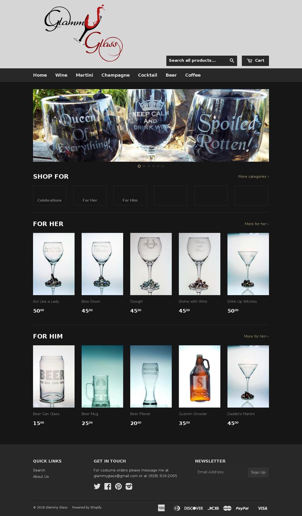 glammyglass.com shopify website screenshot