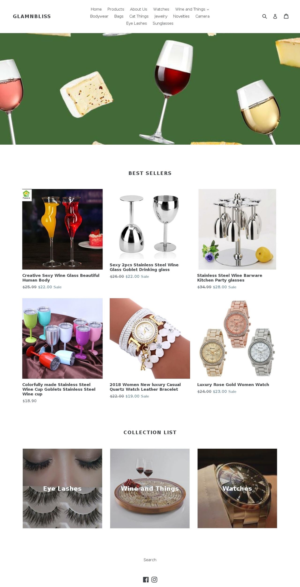 glamnbliss.com — Shopify storefront screenshot