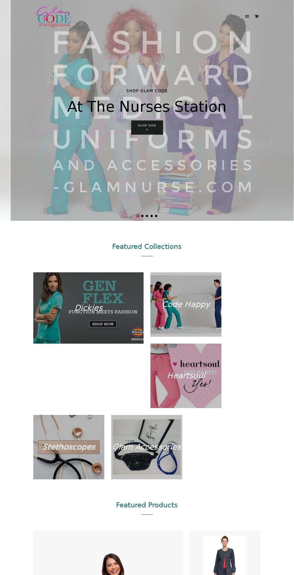 glamnurse.com shopify website screenshot