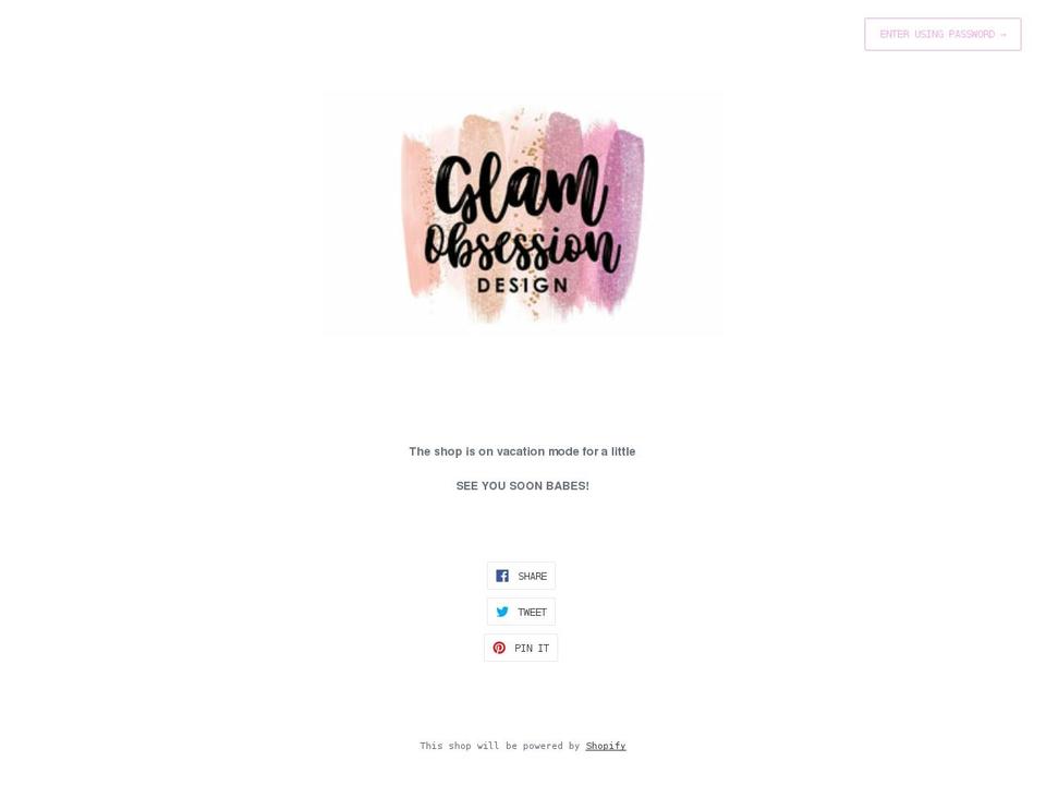 glamobsessiondesign.com shopify website screenshot