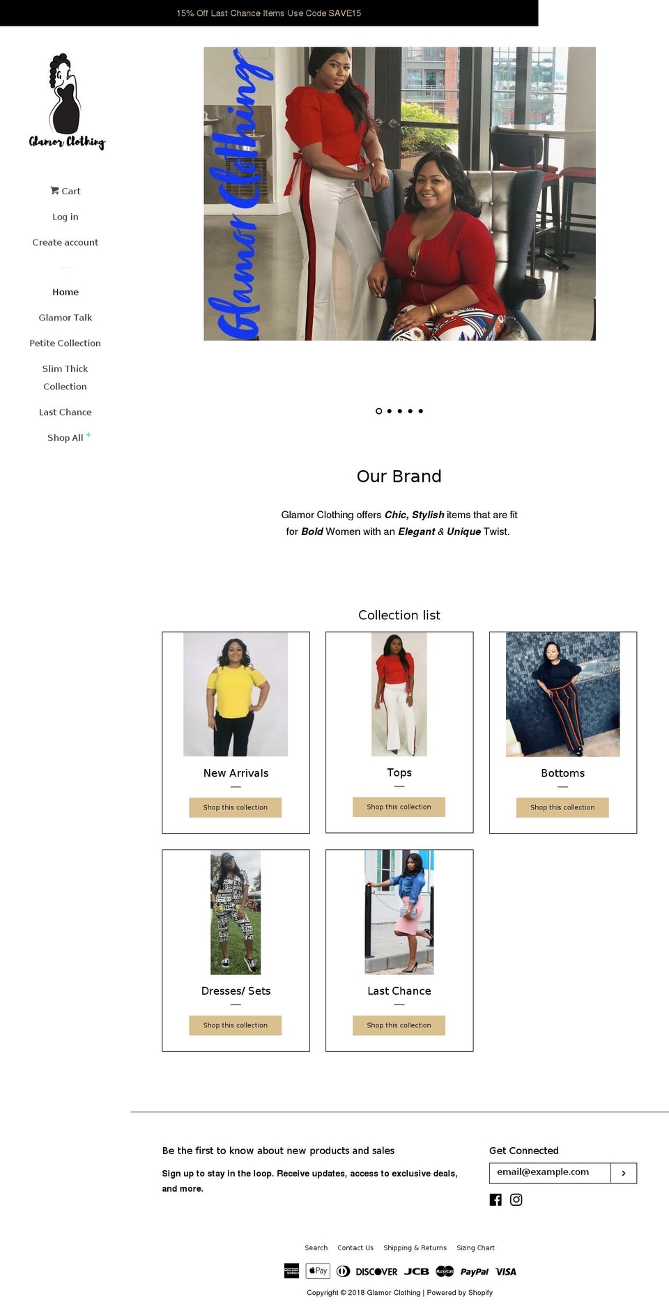 glamorclothing.com — Shopify storefront screenshot