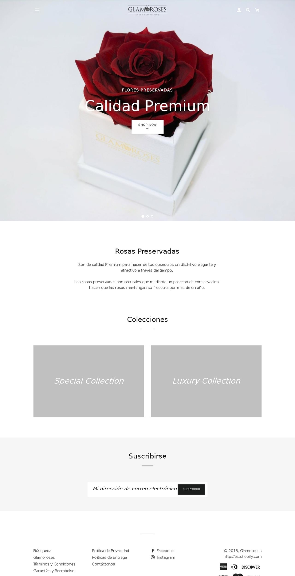 glamoroses.com — Shopify storefront screenshot