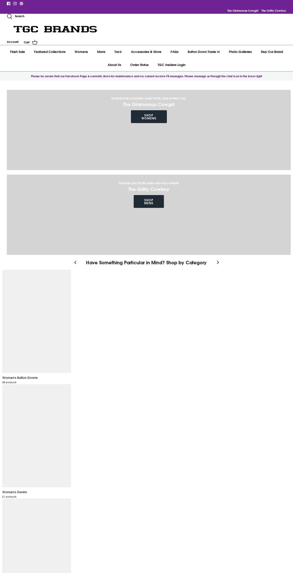 glamorouscowgirltack.com — Shopify storefront screenshot