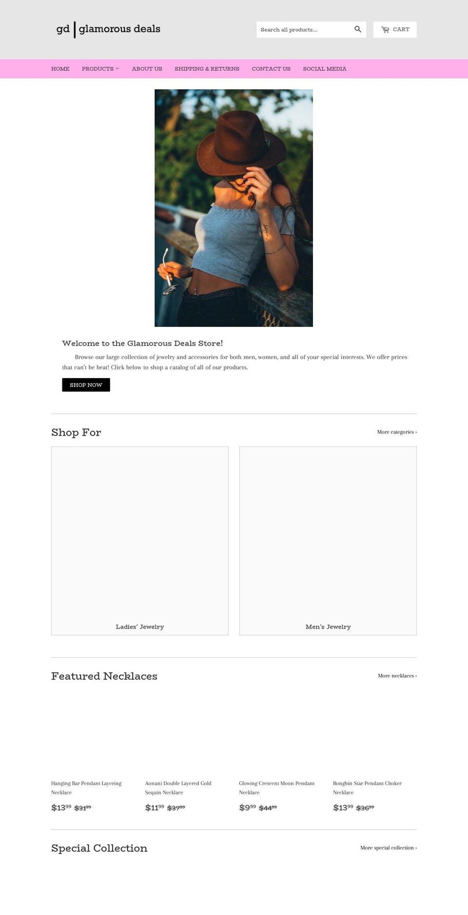glamorousdeals.com — Shopify storefront screenshot