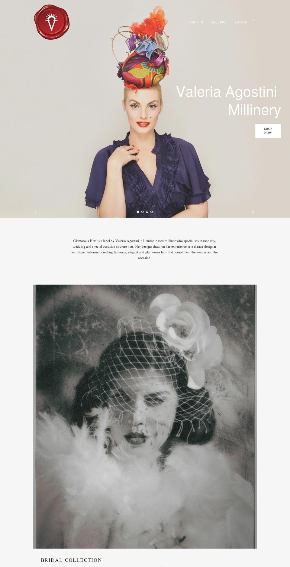 glamoroushats.com shopify website screenshot