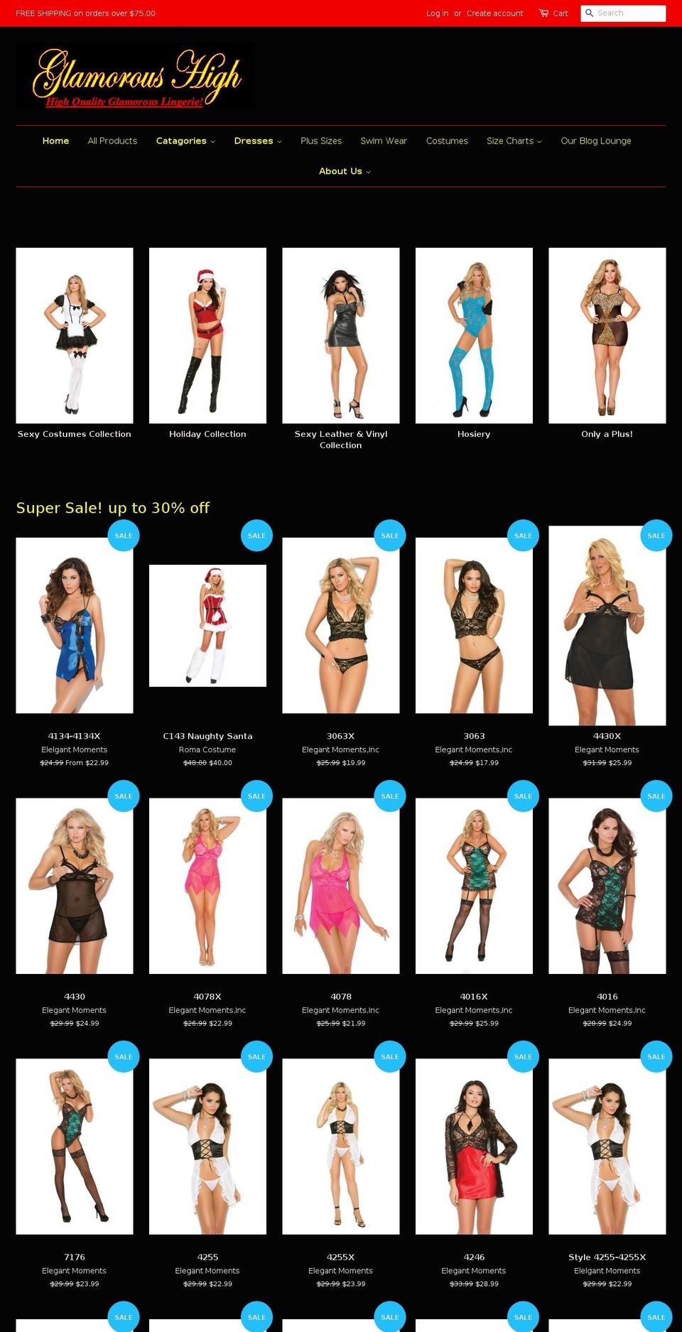 glamoroushigh.com shopify website screenshot