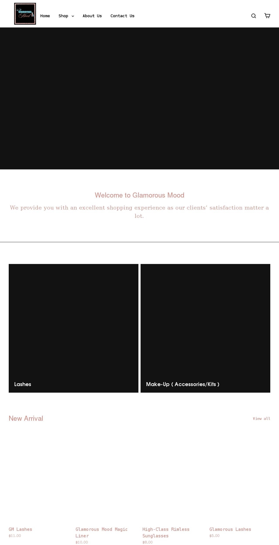 glam Shopify theme site example glamorousmood.com