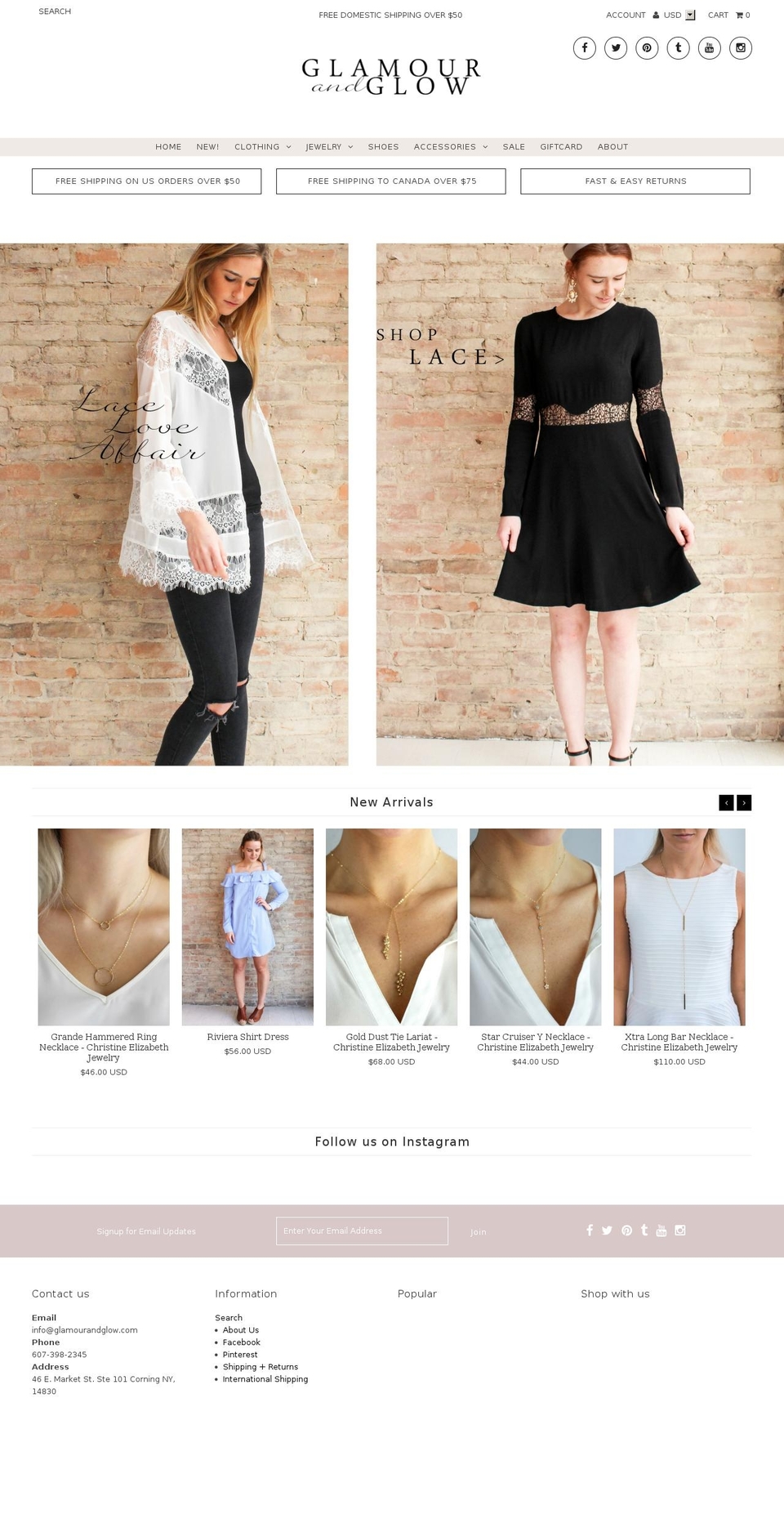 glamourandglow.com shopify website screenshot