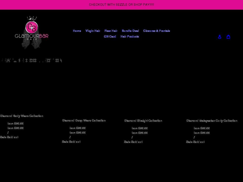 glamourbarvirginhair.com shopify website screenshot