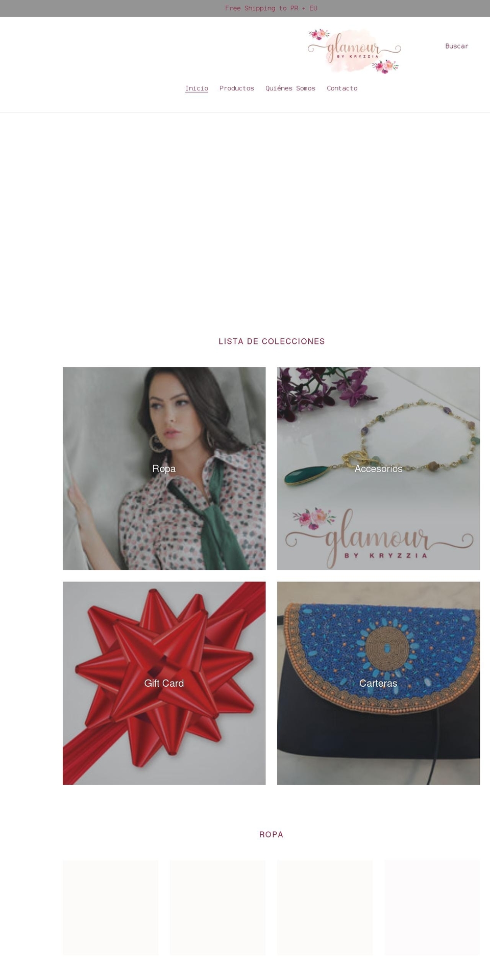 glamourbykryzzia.com shopify website screenshot