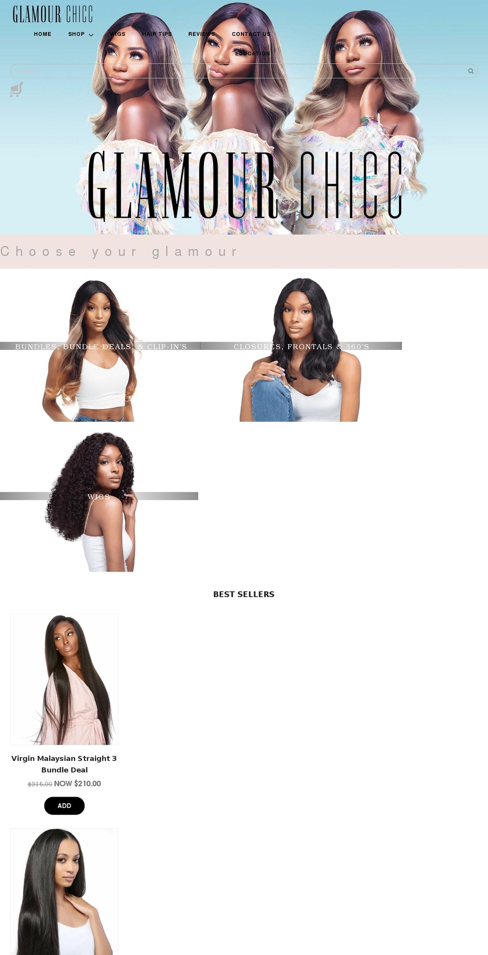 glamourchicc.com — Shopify storefront screenshot