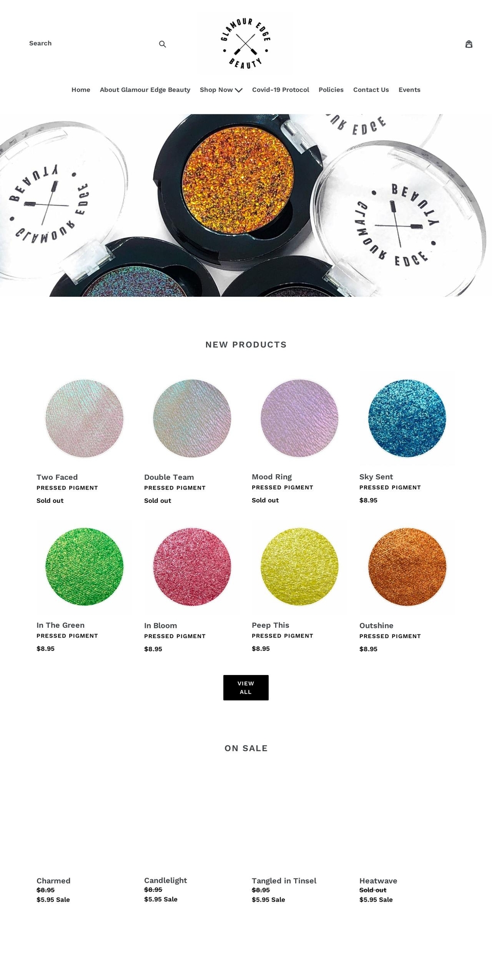 glamouredgebeauty.com shopify website screenshot