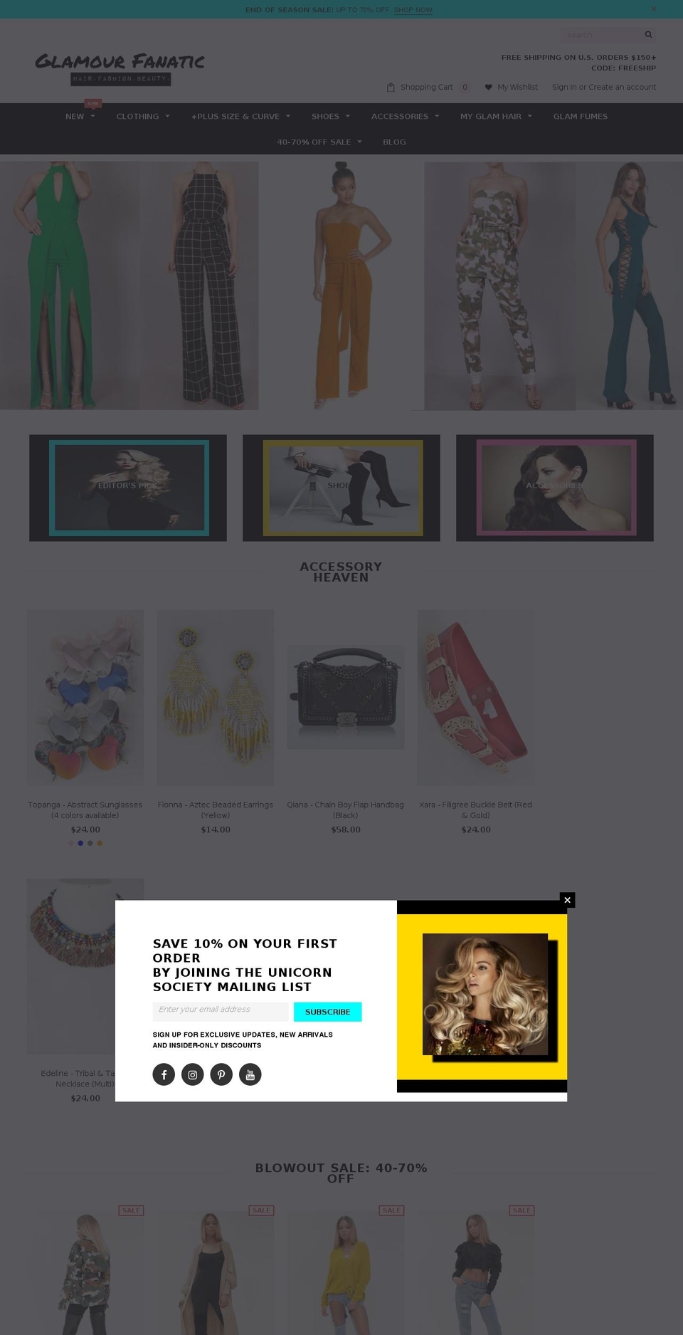 glamourfanatic.com — Shopify storefront screenshot