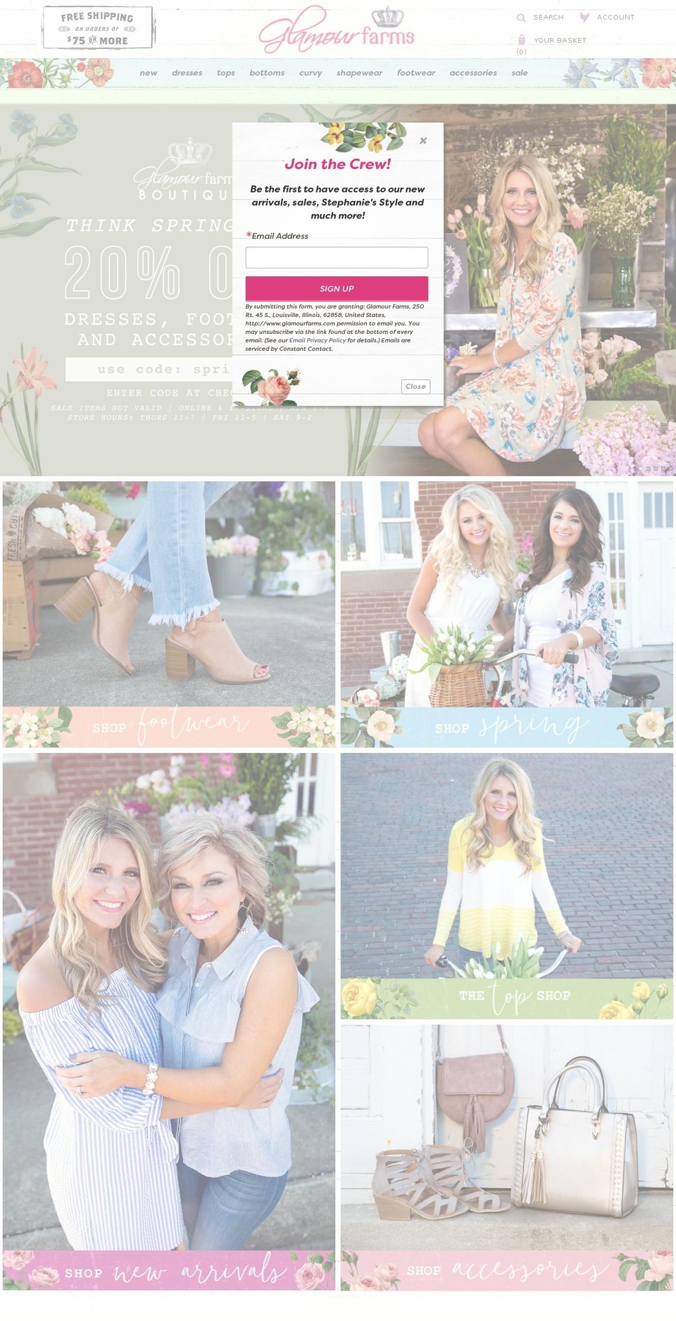 glamourfarms.com shopify website screenshot