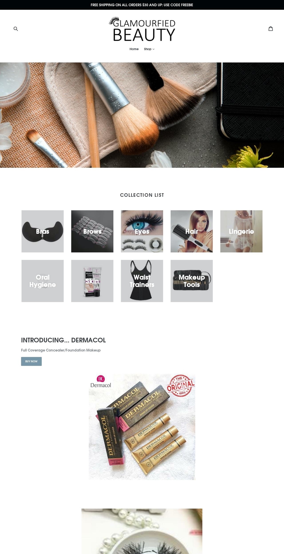 glamourfiedbeauty.com — Shopify storefront screenshot