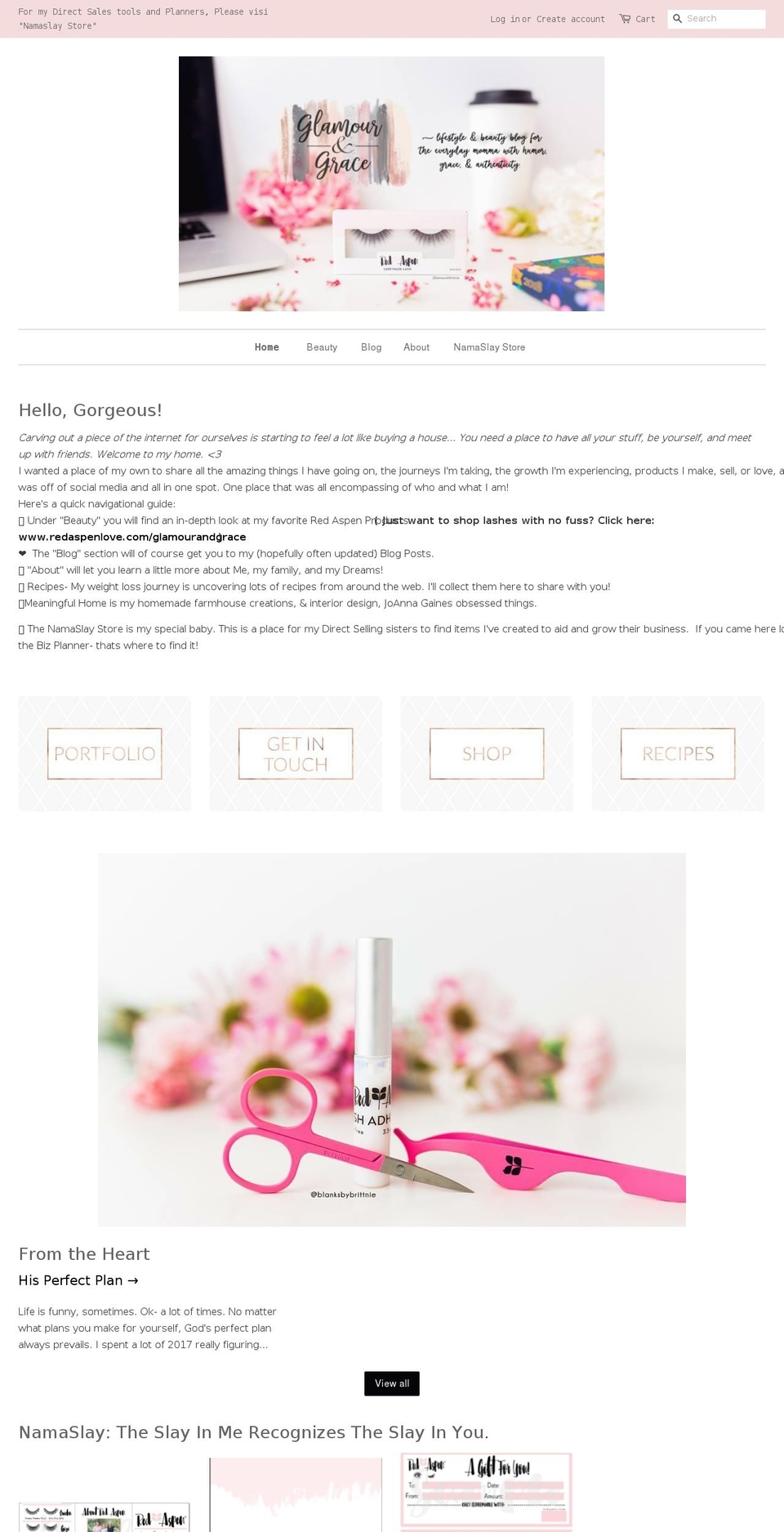 glamourgracebeauty.com shopify website screenshot