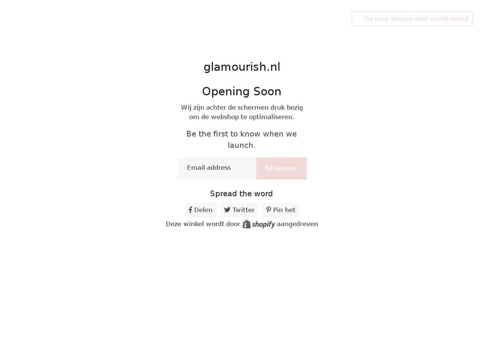 glamourish.nl shopify website screenshot