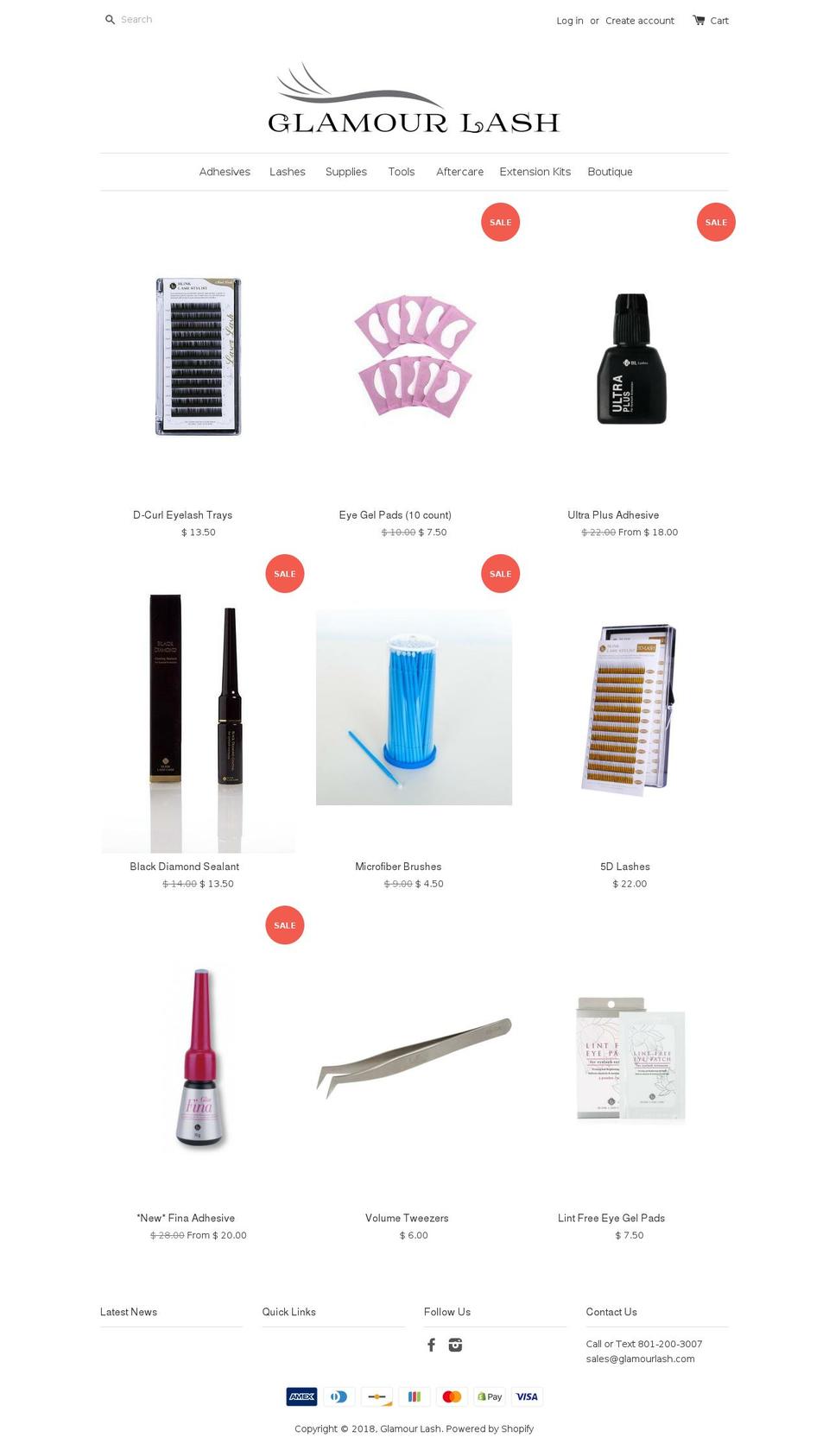 glamourlash.com — Shopify storefront screenshot