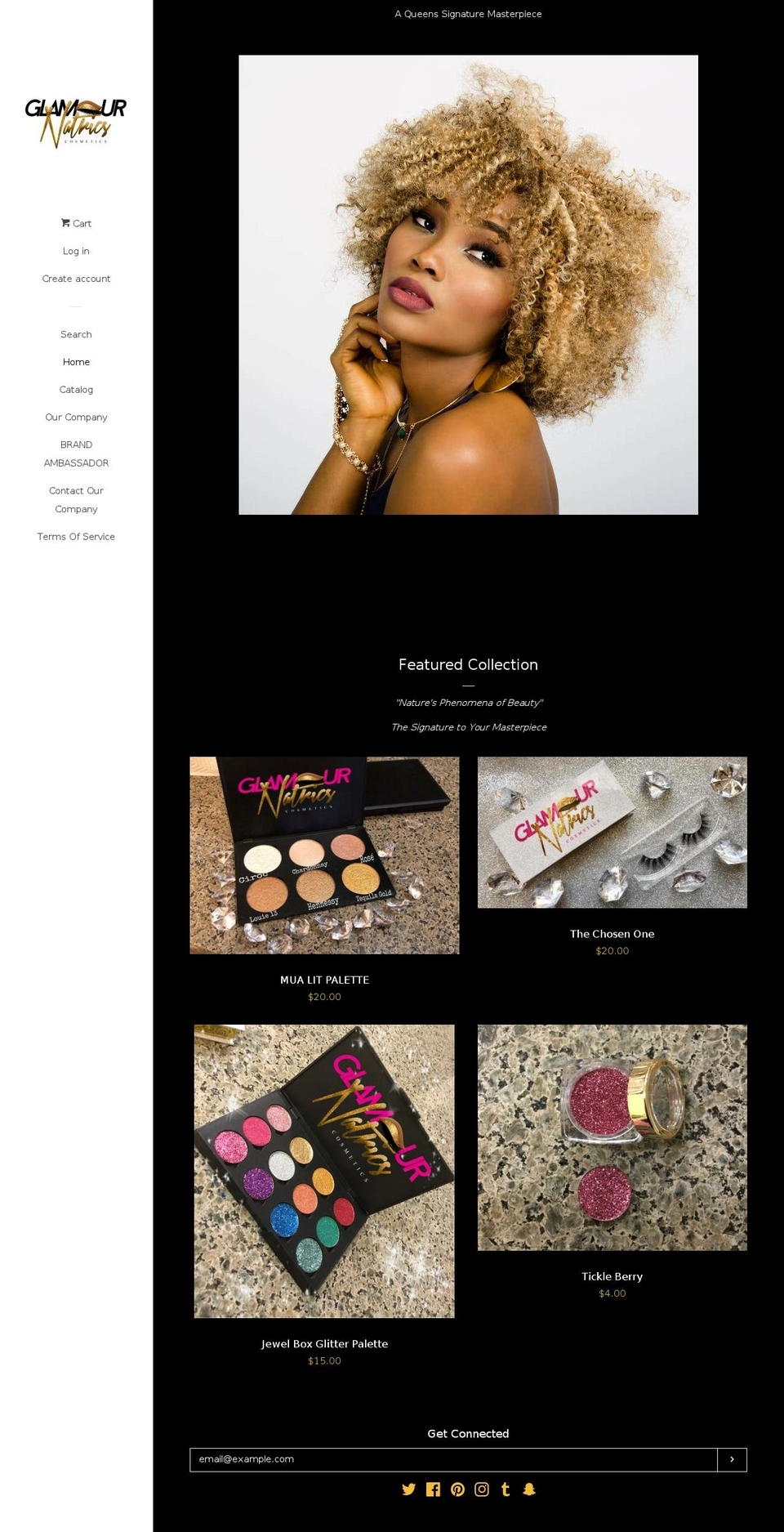glamournatrics.com — Shopify storefront screenshot
