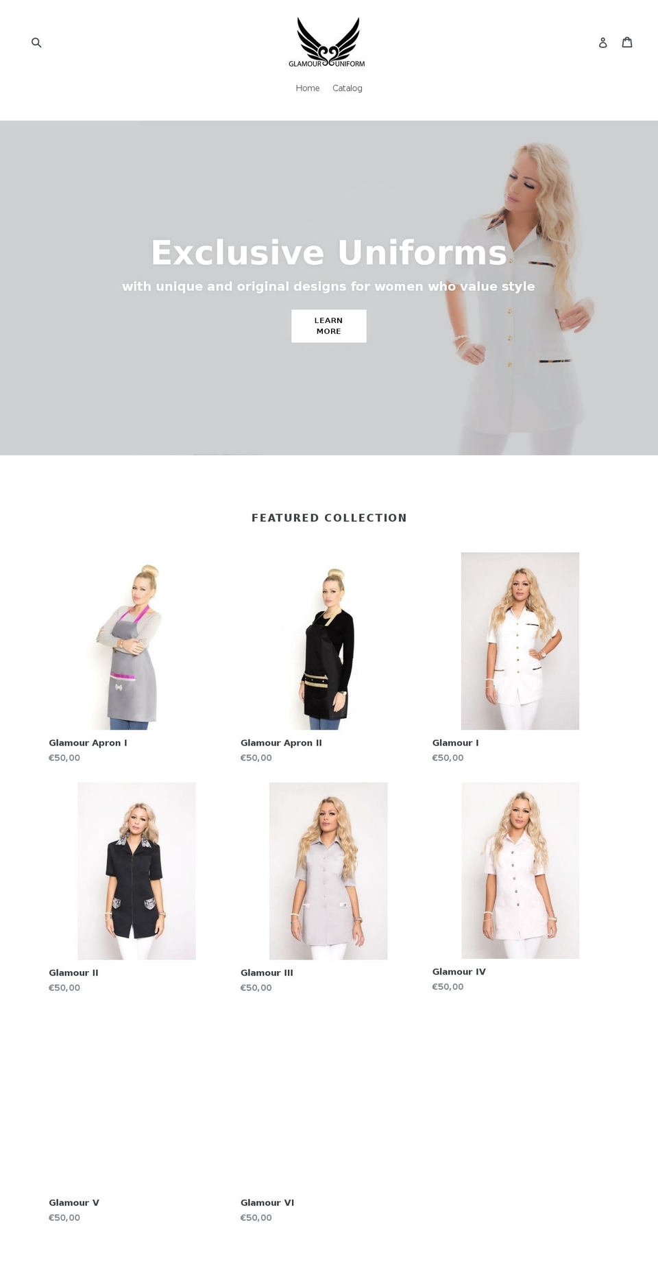 glamouruniform.com — Shopify storefront screenshot